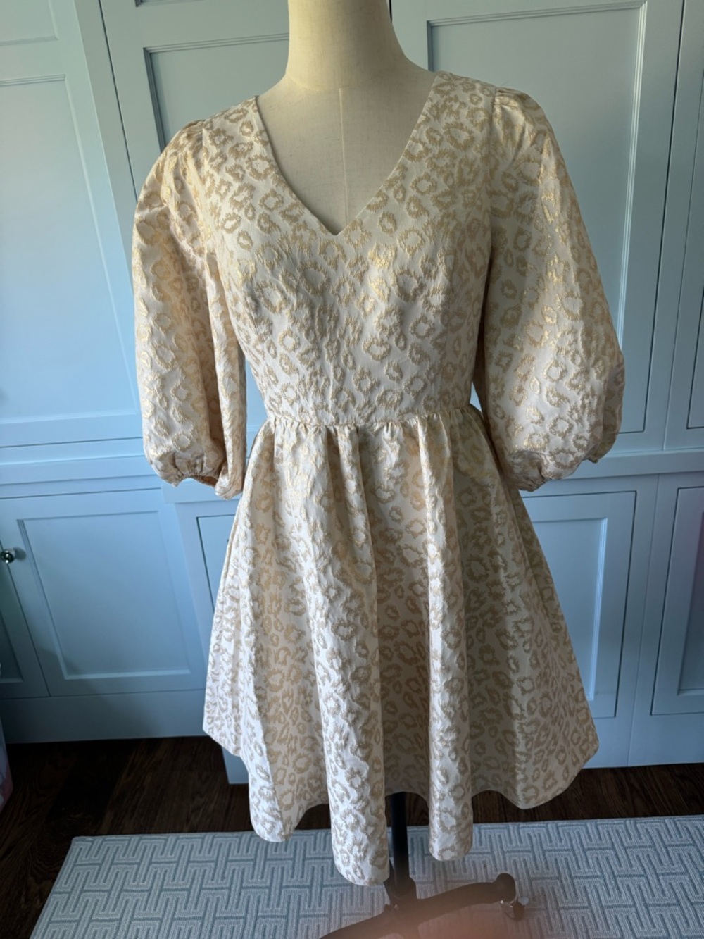 NWT Lilly Pulitzer Cream and Gold Jacquard Midi Dress